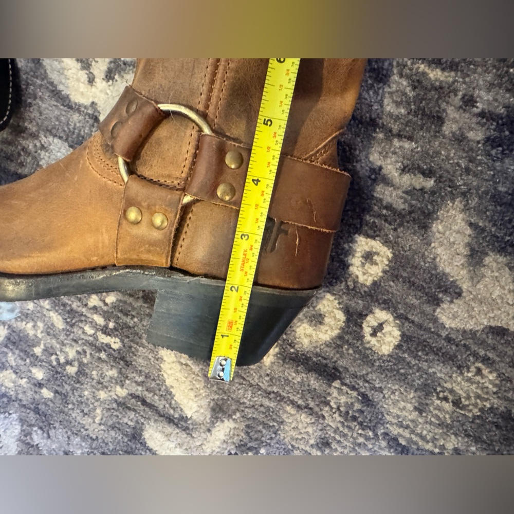 Frye Women’s Leather Harness Tall Boots in Smoke (Brown) | USA Made 🇺🇸 - Picture 11 of 16